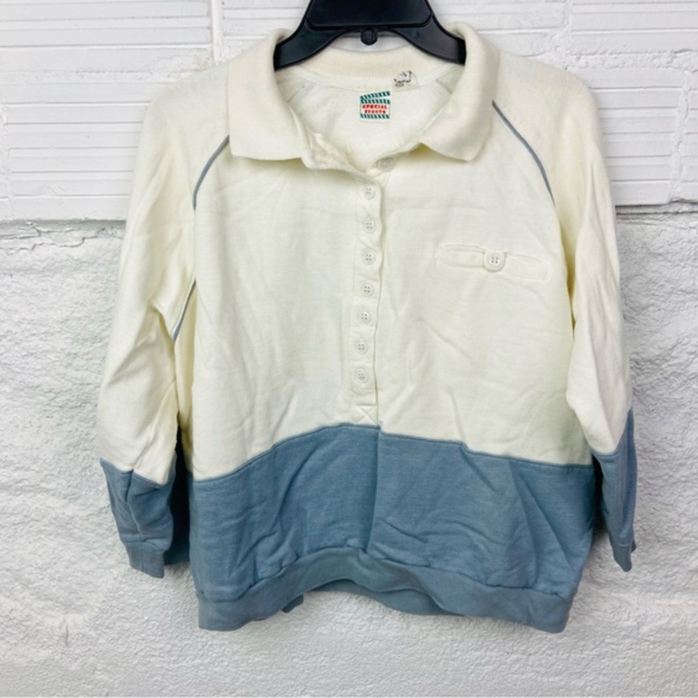 Special Events White & blue fleece pullover sweater Shirt size 20W
